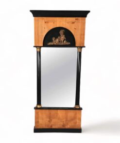 Biedermeier cherry mirror- with ebonized columns- styylish