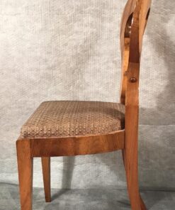 Six Biedermeier walnut chairs- one chair side view- styylish