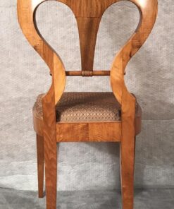 Six Biedermeier walnut chairs- one chair backview- styylish