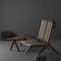 Modern Custom Made Lounge Chair- view in a room with a table- styylish