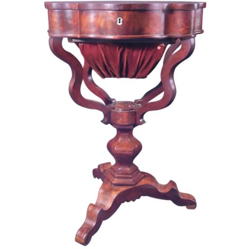 Mahogany Biedermeier Sewing Table- front view- styylish