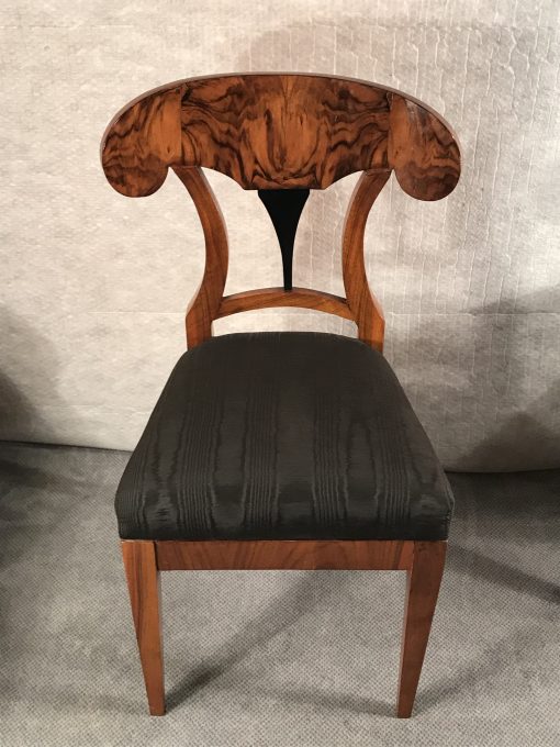 Four Biedermeier Walnut chairs- front view- styylish