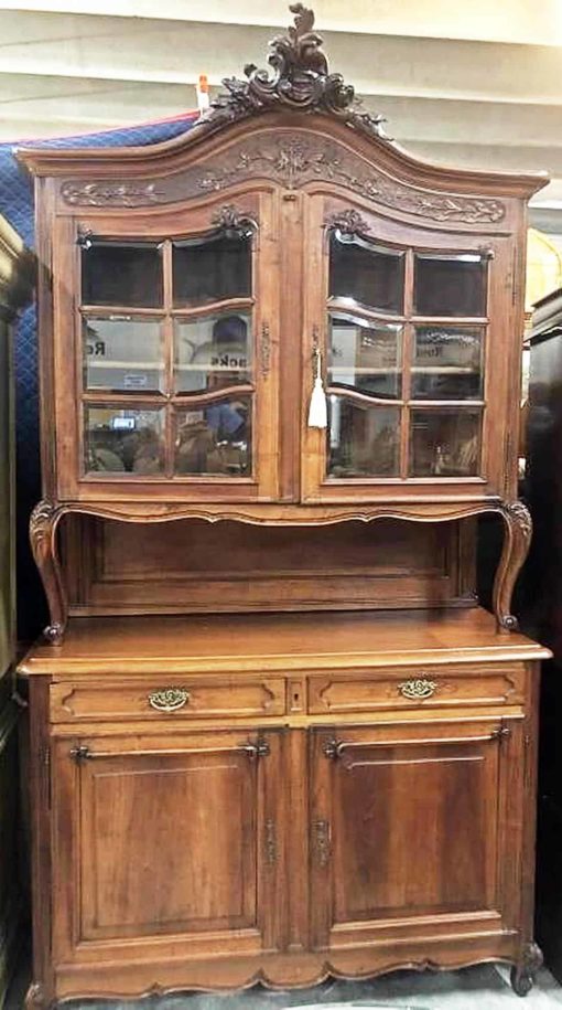 French Country Buffet- front view with glass doors- styylish