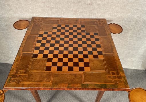 Louis XVI card table- detail of the top with checker board- styylish