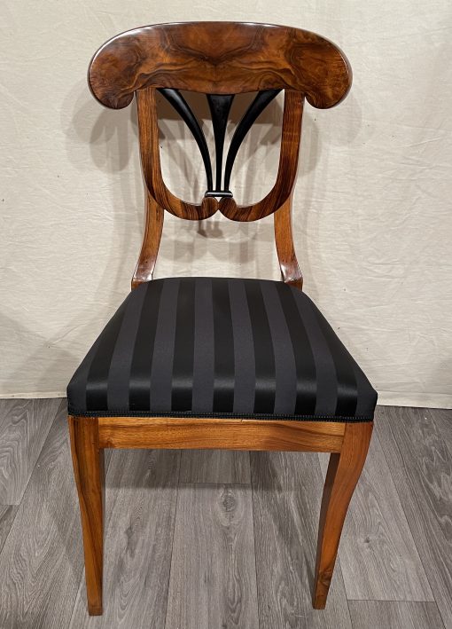 Biedermeier walnut chairs- front view of one chair- styylish