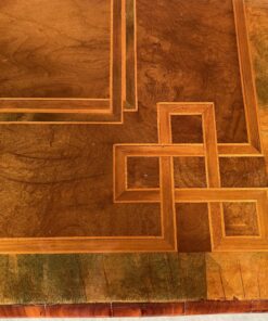 Louis XVI card table- detail of the top with geometric marquetry- styylish