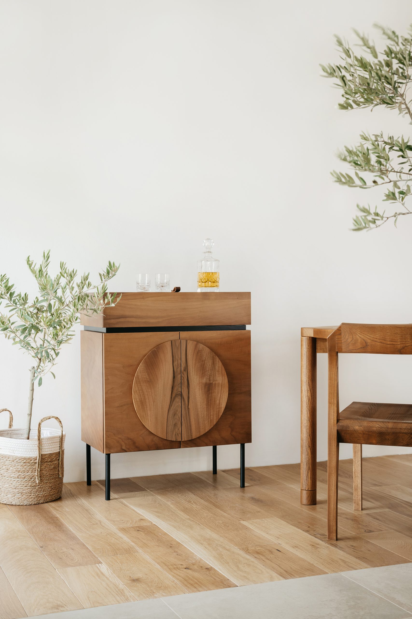 Custom made bar cabinet- view in a room- styylish