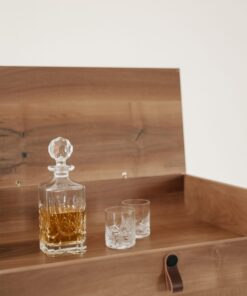 Custom made bar cabinet- detail of the top with open lid- styylish
