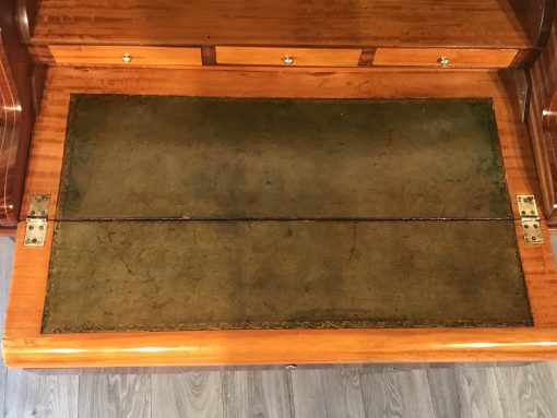 French Secretary Desk- view of the green leather on the writing top- Styylish