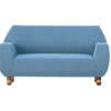 Modern Sofa- View of Sofa and stool with blue fabric- Styylish