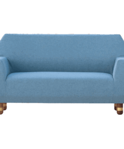 Modern Sofa- View of Sofa and stool with blue fabric- Styylish