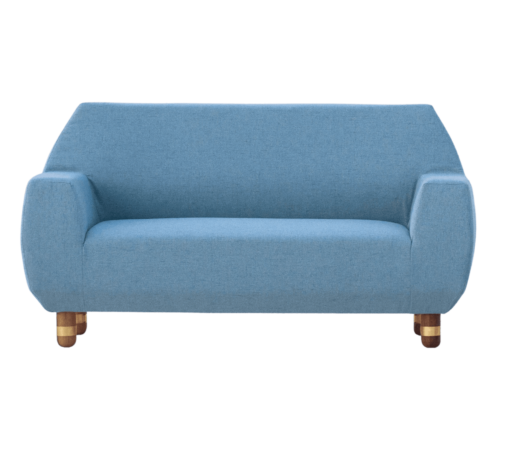 Modern Sofa- View of Sofa and stool with blue fabric- Styylish