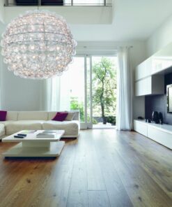 Large Globe Chandelier- Model Megastar in the living room- Styylish