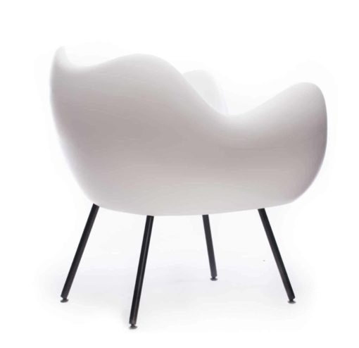 RM58 matte chair- in white- back-view- styylish