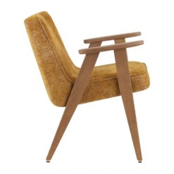 Iconic Midcentury Armchair- 366 side view in mustard color- Styylish