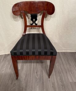 Biedermeier cherry Chair- with black fabric- front view- Styylish