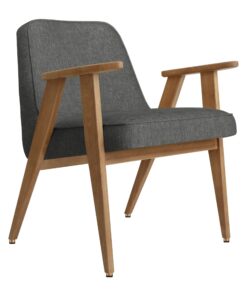 Iconic Midcentury Armchair- 366 three quarter view with Loft grey- Styylish