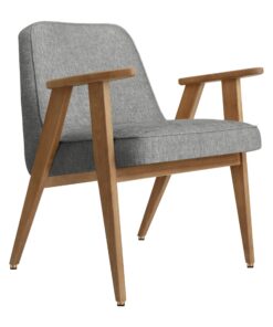 Iconic Midcentury Armchair- 366 three quarter view with Loft silver- Styylish