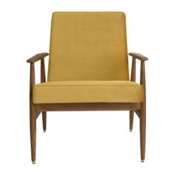 Mid-century style Armchair- mustard fabric- front view- Styylish