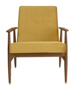 Mid-century style Armchair- mustard fabric- front view- Styylish