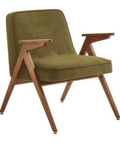 Mid-century armchair Bunny- with green fabric- Styylish