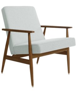 Mid-century style Armchair- white fabric- front view- Styylish