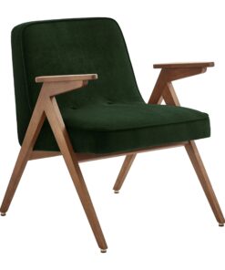 Mid-century armchair Bunny- with dark green fabric- Styylish