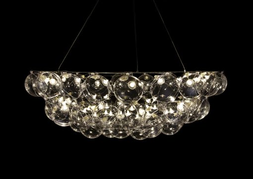 Recycled Ceiling Lam- Model half Superstar hanging on the black background- Styylish