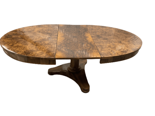 Extendable Biedermeier Dining Table- view of the extended table with one leave- Styylish