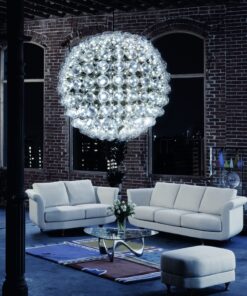Large Globe Chandelier- Model Megastar view in the loft- Styylish