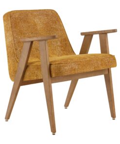 Iconic Midcentury Armchair- 366 three quarter view in mustard color- Styylish