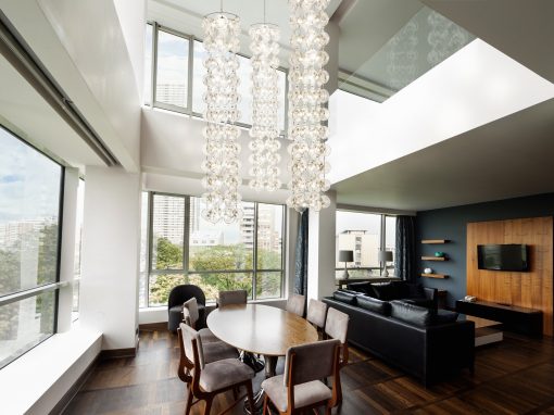 Modern Pendant Light- Model High Tower view in living space- Styylish