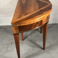 Biedermeier Demilune table- walnut- side view- Styylish