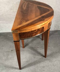 Biedermeier Demilune table- walnut- side view- Styylish
