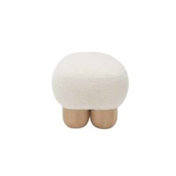 Boucle Footstool side view- Styylish