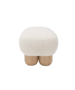 Boucle Footstool side view- Styylish