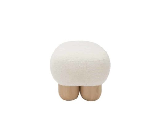 Boucle Footstool side view- Styylish