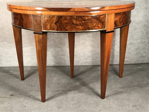 Biedermeier Demilune table- walnut- front view- Styylish