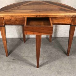 Biedermeier Demilune table- walnut- view from the back- Styylish