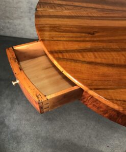 Demi-lune walnut table- view of drawer- Styylish