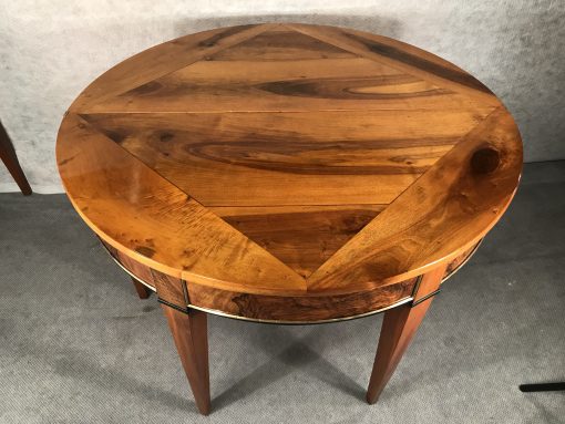 Biedermeier Demilune table- walnut- view of the fold out top- Styylish