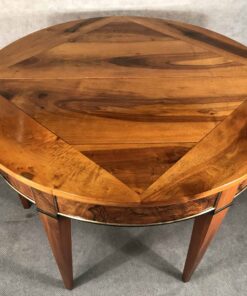 Biedermeier Demilune table- walnut- view of the fold out top- Styylish