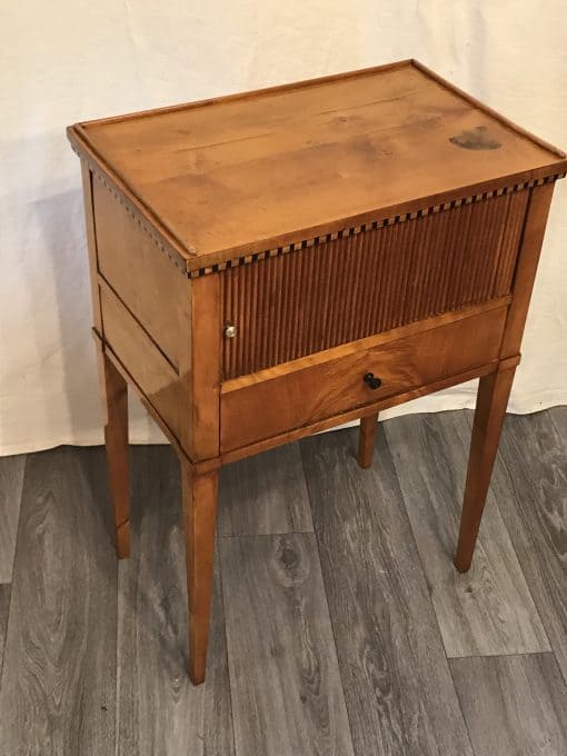 Biedermeier cherry Nightstand- three-quarter view- Styylish