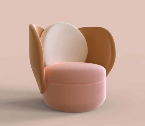 Debi Armchair- in pink and white- Styylish