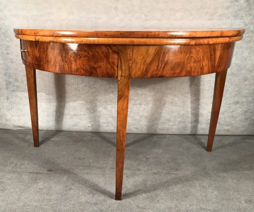 Demi-lune walnut table- front view- Styylish