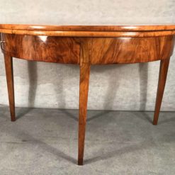 Demi-lune walnut table- front view- Styylish