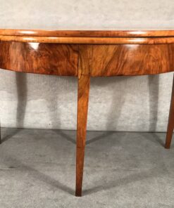 Demi-lune walnut table- front view- Styylish