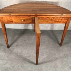 Demi-lune walnut table- back view with extra leg- Styylish