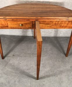 Demi-lune walnut table- back view with extra leg- Styylish