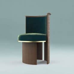 Arco chair- green velvet on the green background- Styylish